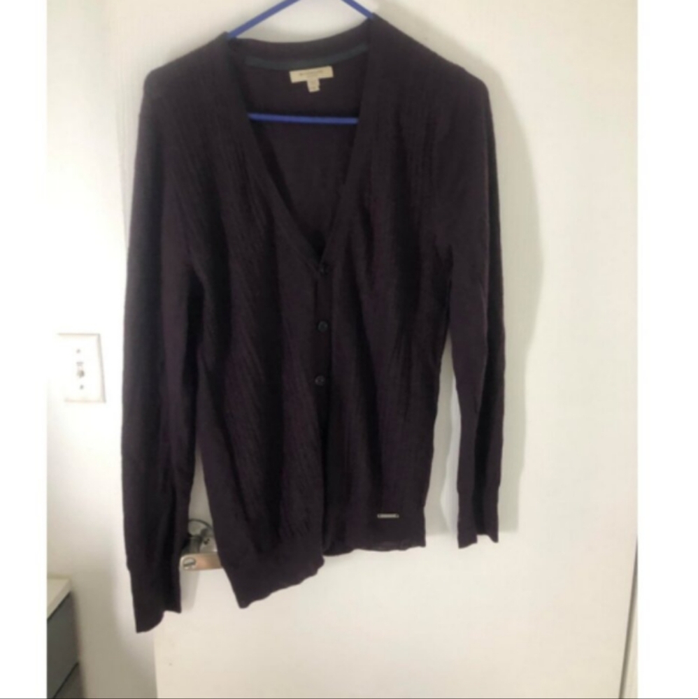 Burberry Buttoned Mens Purple Lightweight Cashmere Cardigan Sz Small
